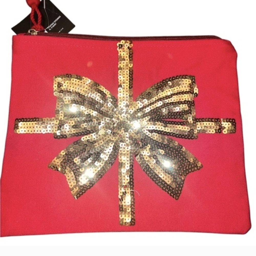 Red Sequin Bow Clutch